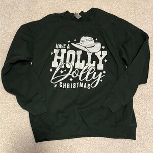 Holly Dolly Christmas Dolly Parton Sweatshirt Hunter Green